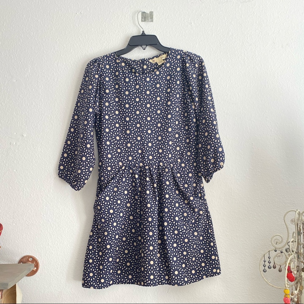 Yumi Navy Mink Dress with Pockets Sz Sm